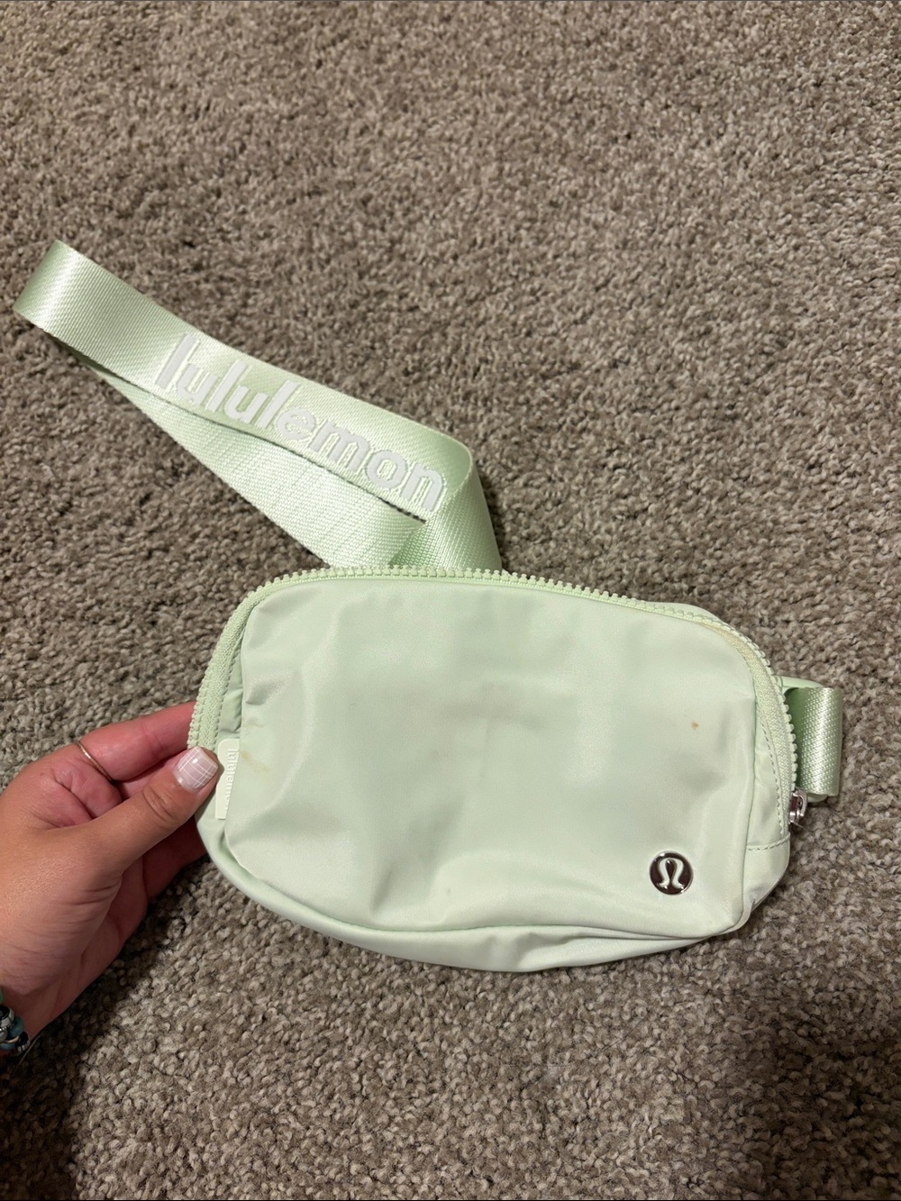 lululemon athletica mint green crossbody belt bag